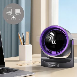 Wentylator Zenwire Mini Wentylator Mały Wiatrak Biurkowy Stołowy Cichy Mocny USB-C Przenośny 2
