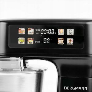 Robot planetarny BERGMANN Kuchenny planetarny 6L 3500W Black waga podgrzewana misa panel LED 5