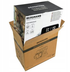 Robot planetarny BERGMANN Kuchenny planetarny 6L 3500W Black waga podgrzewana misa panel LED 9