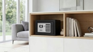 Rebel Sejf domowy elektroniczny na kod PIN i klucz – sejf na pieniądze i dokumenty (RB-7000) 6