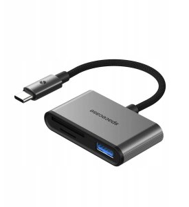 spacecase Czytnik Kart Adapter Przejściówka USB-C 3W1 SD MICROSD USB-A 2.0 2