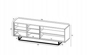 artmeble24 Szafka RTV, loft, NORD, 150x35x53 cm, dąb wotan, biel, mat | TYLETEGOTU 7