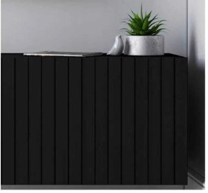 Meble Lindner Komoda RTV, szafka stojąca, glamour, GRAVO, 150x37x53 cm, czarny, mat | TYLETEGOTU 11