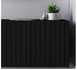 Meble Lindner Komoda RTV, szafka stojąca, glamour, GRAVO, 168x37x72 cm, czarny, mat | Tyletegotu 9