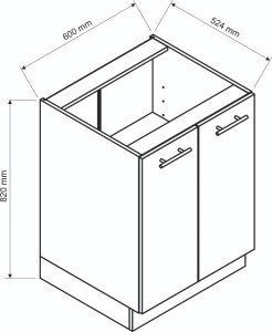 Stolkar Szafka kuchenna stojąca 60 BONO D60 biała (KBOWBABI0400108) 6