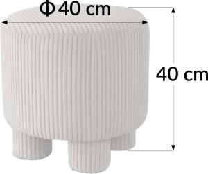 Kontrasto Pufa Hanoi podnóżek 40x40 taupe sztruksowa tapicerowana siedzisko 3