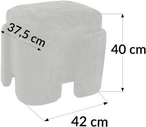 Kontrasto Pufa Tokio podnóżek 42x42x40 oliwkowa szenilowa tapicerowana siedzisko 3