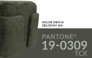 Kontrasto Pufa Tokio podnóżek 42x42x40 oliwkowa szenilowa tapicerowana siedzisko 6