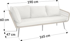 Kontrasto Zestaw mebli ogrodowych RIVA 7 os taupe narożnik stół otomany stal 11