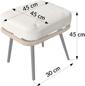 Kontrasto Zestaw mebli ogrodowych RIVA 7 os taupe narożnik stół otomany stal 14