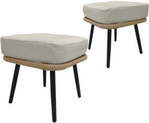 Kontrasto Zestaw mebli ogrodowych RIVA 7 os taupe narożnik stół otomany stal 5