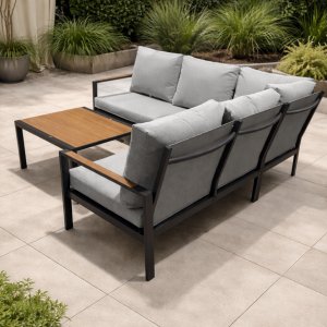 Kontrasto Zestaw mebli ogrodowych AZURRA 4 os jasny szary narożnik aluminium 4