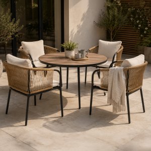 Kontrasto Zestaw mebli ogrodowych NOLA 4 os taupe technorattan balkon taras 5