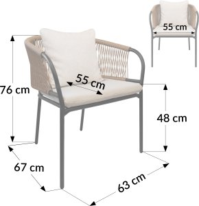 Kontrasto Zestaw mebli ogrodowych NOLA 4 os taupe technorattan balkon taras 6