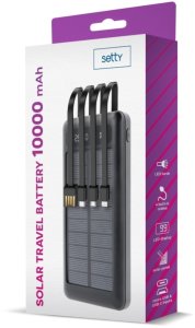 Setty Zewnętrzny akumulator solar power bank SLR-100 10000 mAh black (GSM115778) 2
