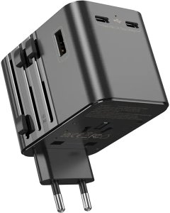 Jellico Uniwersalny adapter podróżny S9 PD 2XUSB-C + 1XUSB 3.4A max 2500W czarny 3
