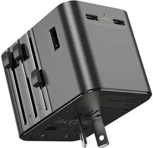 Jellico Uniwersalny adapter podróżny S9 PD 2XUSB-C + 1XUSB 3.4A max 2500W czarny 5