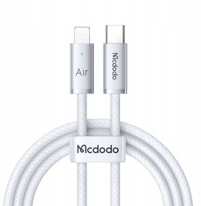Mcdodo Kabel USB-C Lightning szybkie ładowanie USB typ C 36W 1M LED biały 13