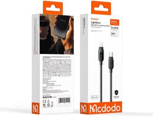Mcdodo Kabel USB-C LIGHTNING szybkie ładowanie PD 36W 1M LED czarny 11