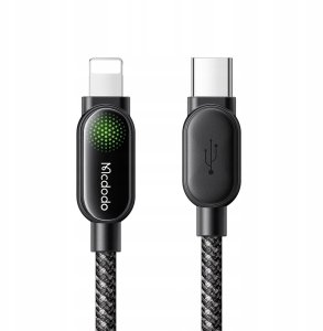 Mcdodo Kabel USB-C LIGHTNING szybkie ładowanie PD 36W 1M LED czarny 9