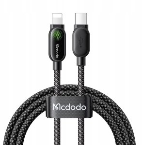 Mcdodo Kabel USB-C LIGHTNING szybkie ładowanie PD 36W 1M LED czarny 10