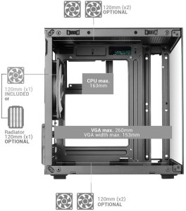 Obudowa Tacens MARS MC-CUBE 1xARGB USB-C mATX- obudowa/cases (TACMARS-MCCUBE) 6