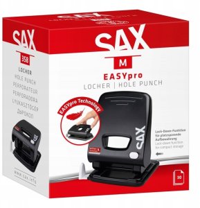 Dziurkacz SAX 358 EasyPro M, dziurkuje do 30 kartek, czarny (ISAXE358-05) 3