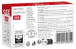 Zszywacz SAX 259 EasyPro S, zszywa do 20 kartek, 24/6, 26/6, czarny (ISAXE259-05) 4