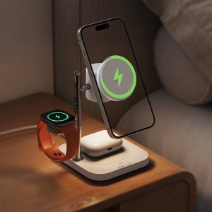 Ładowarka Acefast Bezprzewodowa 4w1 na telefon zegarek słuchawki z lampką nocną 25W - biała Ładowarka bezprzewodowa 4w1 na telefon zegarek słuchawki z lampką nocną 25W - biała (6974316286110) 7