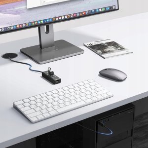 HUB USB Orico PW3UR25-U3 4-portowy 3x USB-A 3.0 1x RJ45 2.5G Ethernet 0,5 m - czarny (6941788856288) 2