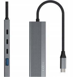 HUB USB Fixed 5-portowy aluminiowy USB-C HUB Core, dla laptopów i tabletów , 100W, PD 3.0, space gray (FIXHU-CR-GR) 2