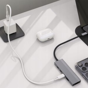 HUB USB Fixed 5-portowy aluminiowy USB-C HUB Core, dla laptopów i tabletów , 100W, PD 3.0, space gray (FIXHU-CR-GR) 4