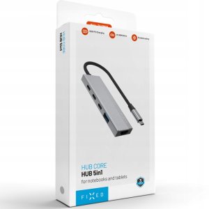 HUB USB Fixed 5-portowy aluminiowy USB-C HUB Core, dla laptopów i tabletów , 100W, PD 3.0, space gray (FIXHU-CR-GR) 6