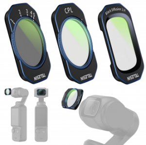 Filtr Greenl Zestaw filtrów CPL / VND / Black Mist 1 / 4 Telesin S5-FLT-44-TDJ do kamer DJI Osmo Pocket 4 / 3 9