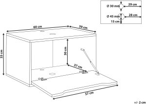 Beliani Wisząca szafka pod umywalkę PETROLINA 60 cm Czarny 2