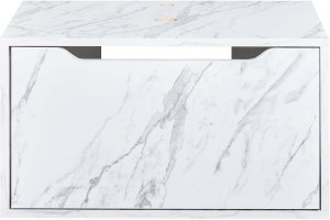 Beliani Wisząca szafka pod umywalkę PETROLINA 60 cm Biały marmur 3