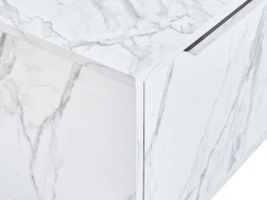 Beliani Wisząca szafka pod umywalkę PETROLINA 60 cm Biały marmur 5