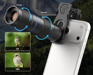 Apexel Obiektyw HD Telezoom Zoom 5-10x Do Telefonu Luneta Monokular 2w1 / Apl-tm5-10x (SB11893) 2