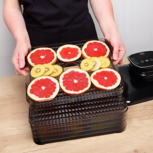 Suszarka Eldom DO GRZYBÓW, WARZYW I OWOCÓW 400W regulacja temp. 35-70 stopni,5IĘĆ dużych tac 32X25 CM , Timer 05-24 H (SG520) 8