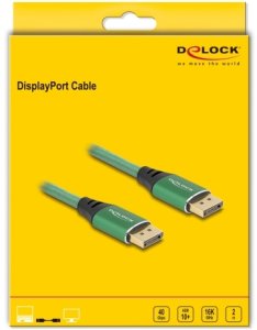 Kabel Delock DisplayPort Kabel 16K 60 Hz 2m zielony Metall 2