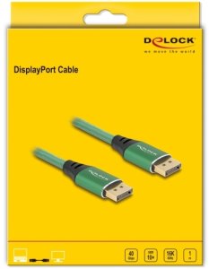 Kabel Delock DisplayPort Kabel 16K 60 Hz 1m grun Metall 2