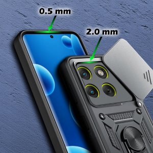 krainaGSM Etui pancerne czarne Slide do Motorola Edge 70 Fusion wzmacniane 3