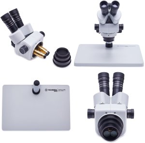 Mikroskop Techrebal Stereoskopowy OptiZoom 6558 DG6558T-B3 biały + 4 strefy KAISI 9