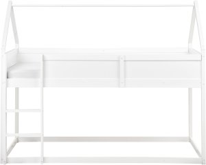 Beliani Łóżko na antresoli Domek Drewno sosnowe DIENNE 90 x 200 cm Biały (599785 Bel) 3