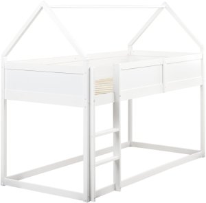 Beliani Łóżko na antresoli Domek Drewno sosnowe DIENNE 90 x 200 cm Biały (599785 Bel) 4