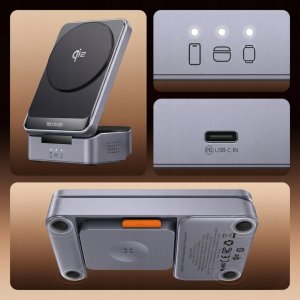 Ładowarka Mcdodo MagQ Indukcyjna 3w1 MagSafe Qi2 15W Czarna (CH-5192) 8