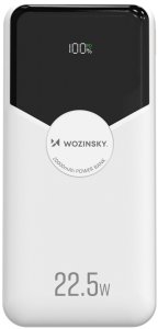 Wozinsky Powerbank WFC-15W 20000mAh 22,5W PD20W z wbudowanymi kablami Lightning i USB-C - biały (5907769388064) 2