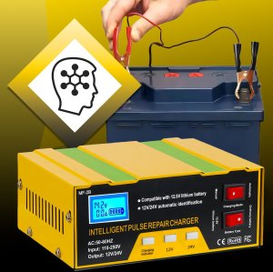Azo Prostownik samochodowy akumulatorów auta funkcja naprawy 12v 24v ładowarka - er1085 4