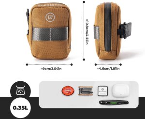 RockBros Torba rowerowa F006 podsiodłowa 0,35 l - brązowa (5907769391453) 4