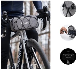 RockBros Torba na kierownicę 1,9L TL001 Road to Sky wodoodporna – szara (5907769391835) 4